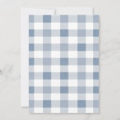 Blue Baby Shoes Gingham Boy Milk Bottles Kaart (Achterkant)