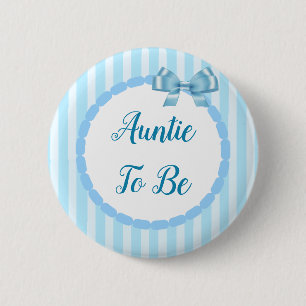 Blue Baby shower Auntie Ronde Button 5,7 Cm