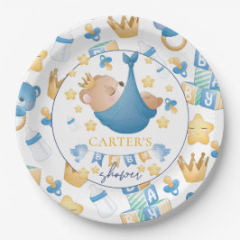 Blue Baby shower Baby Beer Papieren Bordje