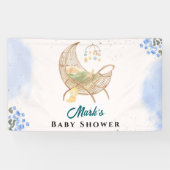 Blue Baby Shower Banner – Custom Name & Event (Horizontaal)