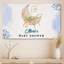 Blue Baby Shower Banner – Custom Name & Event