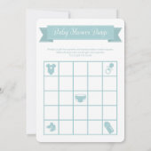 Blue Baby shower Bingo Game Double Sided Kaart (Achterkant)