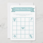 Blue Baby shower Bingo Game Double Sided Kaart (Voorkant)