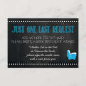 Blue Baby shower Book Request Card Informatiekaartje (Voorkant)