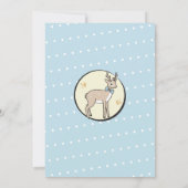 Blue Baby shower Boy Deer Polka Dot Invitation Kaart (Achterkant)