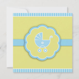 Blue Baby shower Boy Flat Invitation Kaart