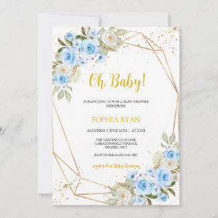 Blue Baby shower Boy Invitation Kaart
