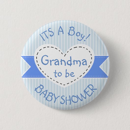 Blue Baby shower Button Grandma to be Button (Voorkant)