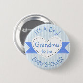 Blue Baby shower Button Grandma to be Button (Voorkant /achterkant)
