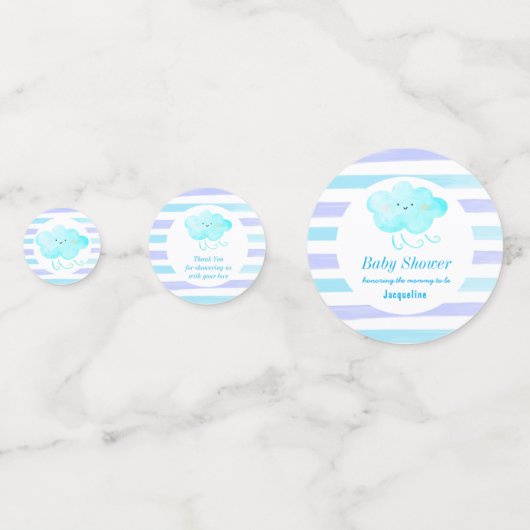 Blue Baby shower Cute Cloud Table Confetti (Voorkanten)