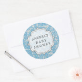 Blue Baby shower Dessert Table Label Label sticker (Envelop)