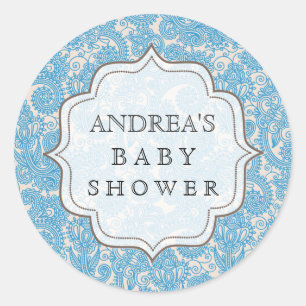 Blue Baby shower Dessert Table Label Label sticker