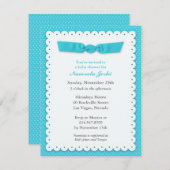 Blue Baby shower Flat Invitation Kaart (Voorkant / Achterkant)