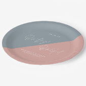 Blue baby shower Geslacht onthullen Papieren Bordje (Gekanteld)