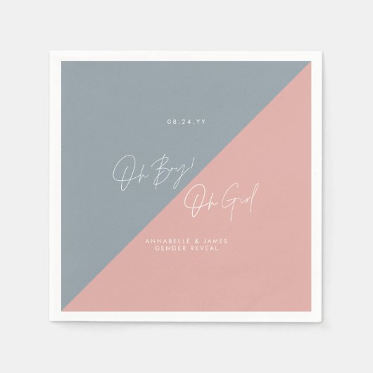 Blue baby shower Geslacht onthullen Servet (Voorkant)