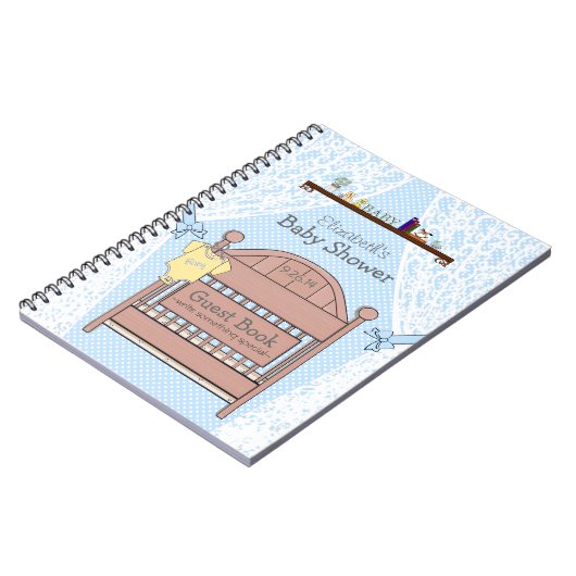 Blue Baby shower Guest Book- Notitieboek (Linkerzijde)