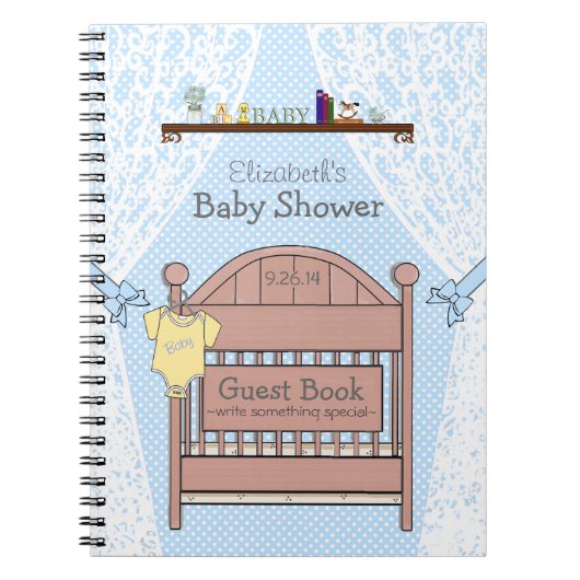 Blue Baby shower Guest Book- Notitieboek (Voorkant)