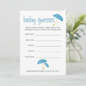 Blue Baby shower Guining Game Advieskaart (Staand voorkant)