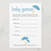 Blue Baby shower Guining Game Advieskaart (Voorkant)