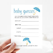 Blue Baby shower Guining Game Advieskaart