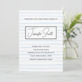 BLUE BABY SHOWER INVITATIE BRIEFKAART (Staand voorkant)