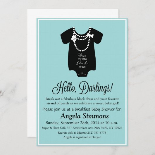 Blue Baby shower Invitation 5 x7 Kaart (Voorkant / Achterkant)