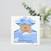 Blue Baby shower Invitation African American Kaart (Staand voorkant)