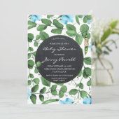 Blue baby shower Invitation Boy Pea In A Pod Kaart (Staand voorkant)