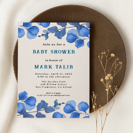 Blue Baby Shower invitation – Custom Name & Event Kaart