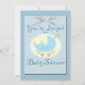 Blue Baby shower Invitation Kaart (Voorkant)