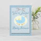Blue Baby shower Invitation Kaart (Staand voorkant)
