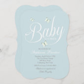 Blue Baby shower Invitation Kaart (Voorkant / Achterkant)
