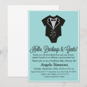 Blue Baby shower Invitation Kaart (Voorkant / Achterkant)