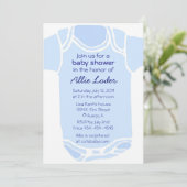 Blue Baby shower Invitation Kaart (Staand voorkant)