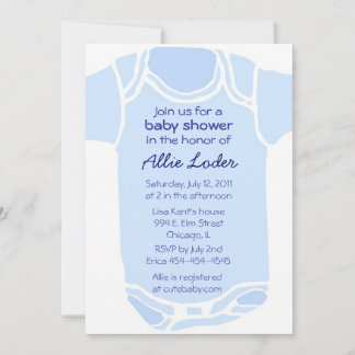 Blue Baby shower Invitation Kaart