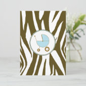 Blue Baby shower Invitation Kaart (Staand voorkant)