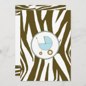 Blue Baby shower Invitation Kaart (Voorkant / Achterkant)