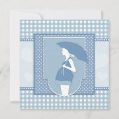 Blue Baby shower Invitation Kaart (Voorkant)