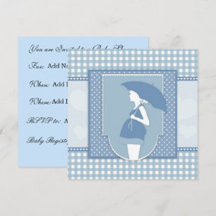 Blue Baby shower Invitation Kaart