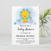 Blue Baby shower Invitation Kaart (Staand voorkant)