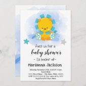 Blue Baby shower Invitation Kaart (Voorkant / Achterkant)
