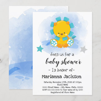 Blue Baby shower Invitation Kaart
