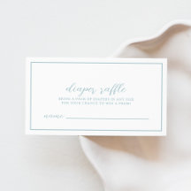 Blue Baby shower Luier Raffle Enclosure Kaart