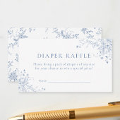 Blue Baby shower Luier Raffle Ticket Informatiekaartje