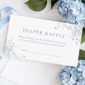 Blue Baby shower Luier Raffle Ticket Informatiekaartje