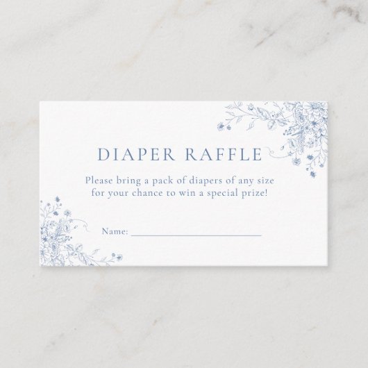 Blue Baby shower Luier Raffle Ticket Informatiekaartje (Voorkant)