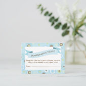 Blue Baby shower Luier Raffle Ticket Insert Informatiekaartje (Staand voorkant)