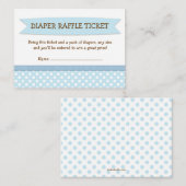 Blue Baby shower Luier Raffle Ticket Insert Informatiekaartje (Voorkant / Achterkant)