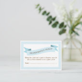Blue Baby shower Luier Raffle Ticket Insert Informatiekaartje (Staand voorkant)