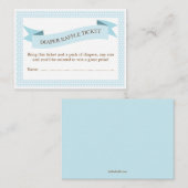 Blue Baby shower Luier Raffle Ticket Insert Informatiekaartje (Voorkant / Achterkant)